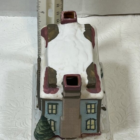 VTG Claire Burke Christmas Memories Porcelain Incense House 1990 Winter Snow - Picture 11 of 16